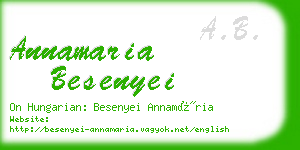 annamaria besenyei business card